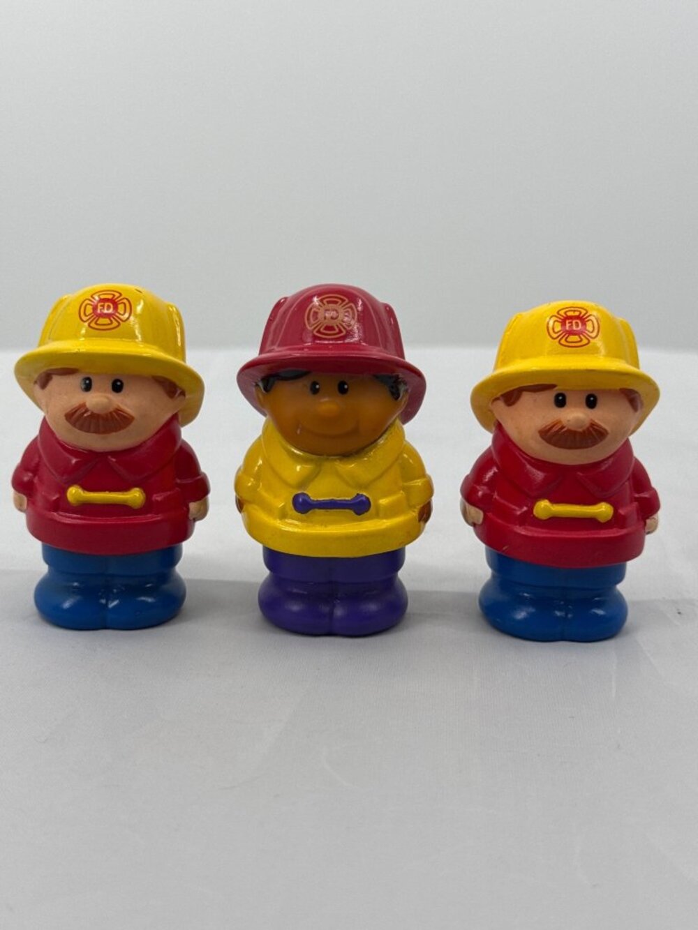 Vtg 1998 Shelcore Firefighter Figures Lot of 3 Chunky Toys Kidcore Nostalgia 2.5